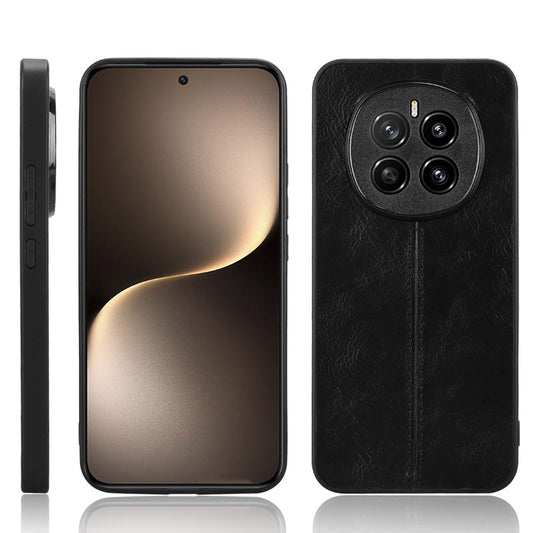 Honor Magic7 Cow Pattern Sewing Back Cover Phone Case - Premium PU Leather Texture PC + TPU Shockproof Protective Case, Scratch Resistant Slim Lightweight Anti-Fingerprint Full Coverage Mobile Cover