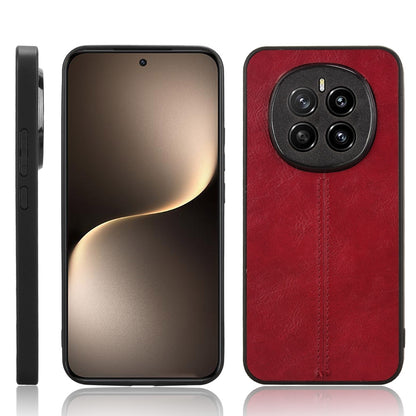 Honor Magic7 Cow Pattern Sewing Back Cover Phone Case - Premium PU Leather Texture PC + TPU Shockproof Protective Case, Scratch Resistant Slim Lightweight Anti-Fingerprint Full Coverage Mobile Cover