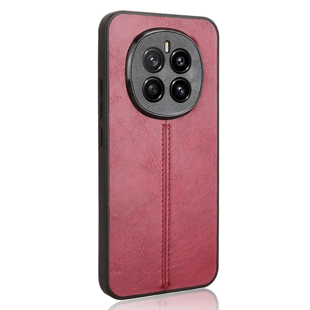 Honor Magic7 Cow Pattern Sewing Back Cover Phone Case - Premium PU Leather Texture PC + TPU Shockproof Protective Case, Scratch Resistant Slim Lightweight Anti-Fingerprint Full Coverage Mobile Cover