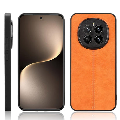 Honor Magic7 Cow Pattern Sewing Back Cover Phone Case - Premium PU Leather Texture PC + TPU Shockproof Protective Case, Scratch Resistant Slim Lightweight Anti-Fingerprint Full Coverage Mobile Cover