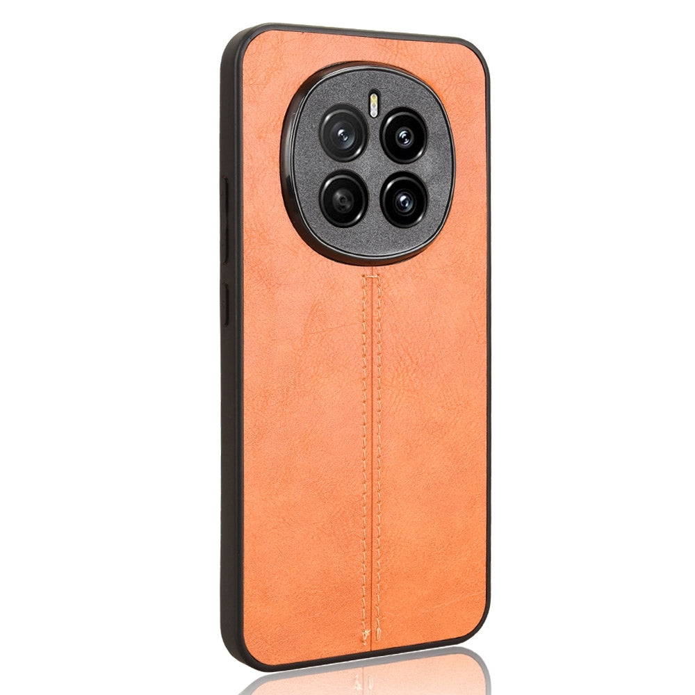 Honor Magic7 Cow Pattern Sewing Back Cover Phone Case - Premium PU Leather Texture PC + TPU Shockproof Protective Case, Scratch Resistant Slim Lightweight Anti-Fingerprint Full Coverage Mobile Cover