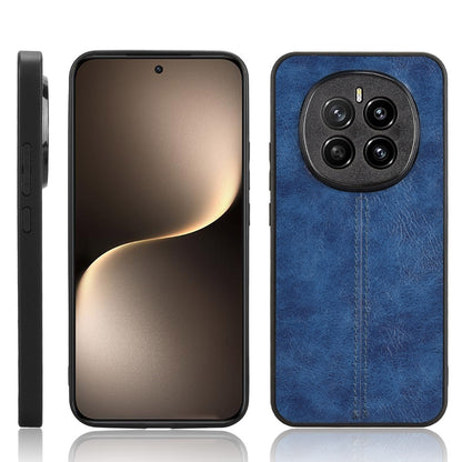 Honor Magic7 Cow Pattern Sewing Back Cover Phone Case - Premium PU Leather Texture PC + TPU Shockproof Protective Case, Scratch Resistant Slim Lightweight Anti-Fingerprint Full Coverage Mobile Cover