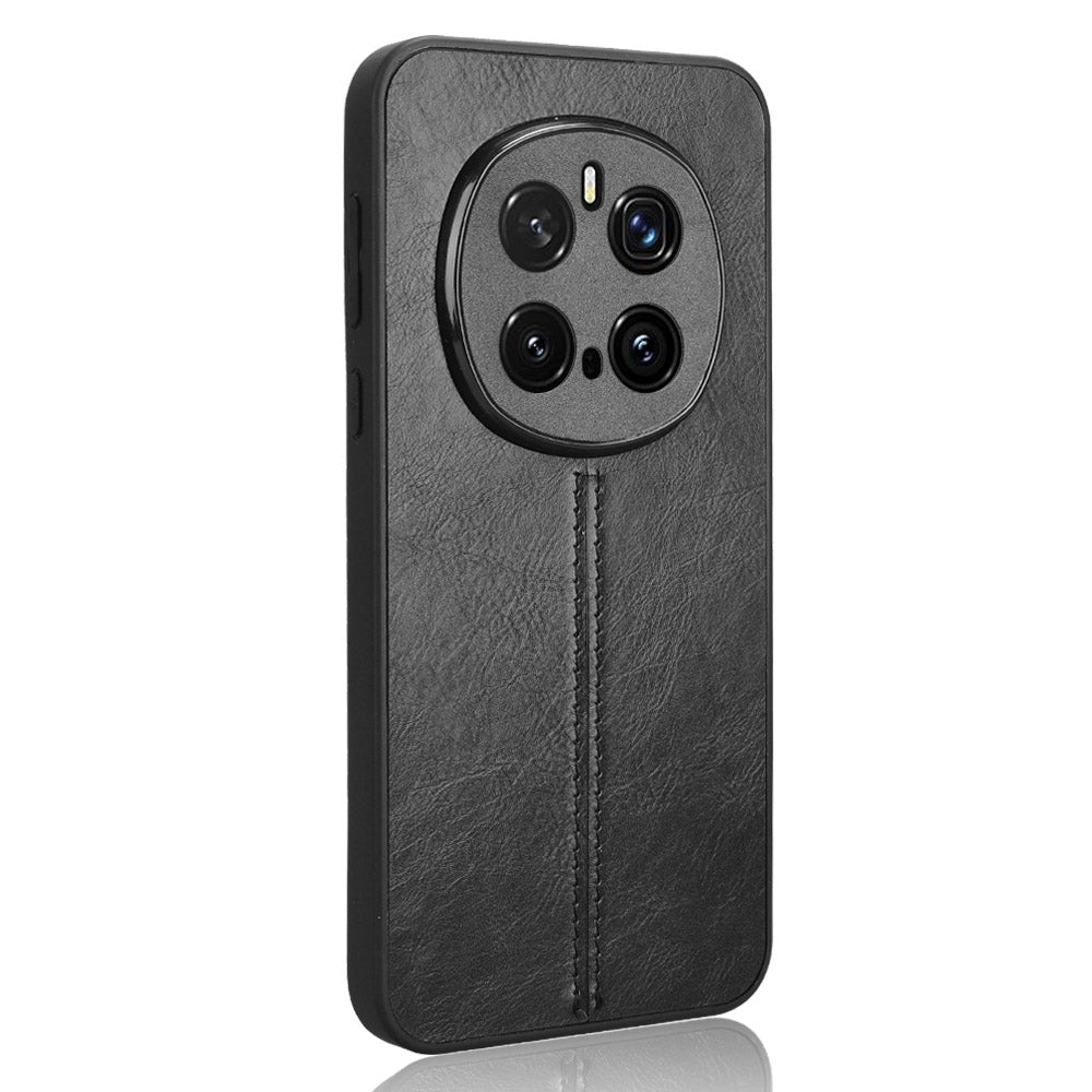 Honor Magic7 Pro Cow Pattern Sewing Back Cover Phone Case - Premium PU Leather Texture PC + TPU Shockproof Protective Case, Scratch Resistant Slim Lightweight Anti-Fingerprint Full Coverage Mobile Cover