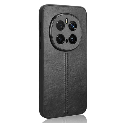 Honor Magic7 Pro Cow Pattern Sewing Back Cover Phone Case - Premium PU Leather Texture PC + TPU Shockproof Protective Case, Scratch Resistant Slim Lightweight Anti-Fingerprint Full Coverage Mobile Cover
