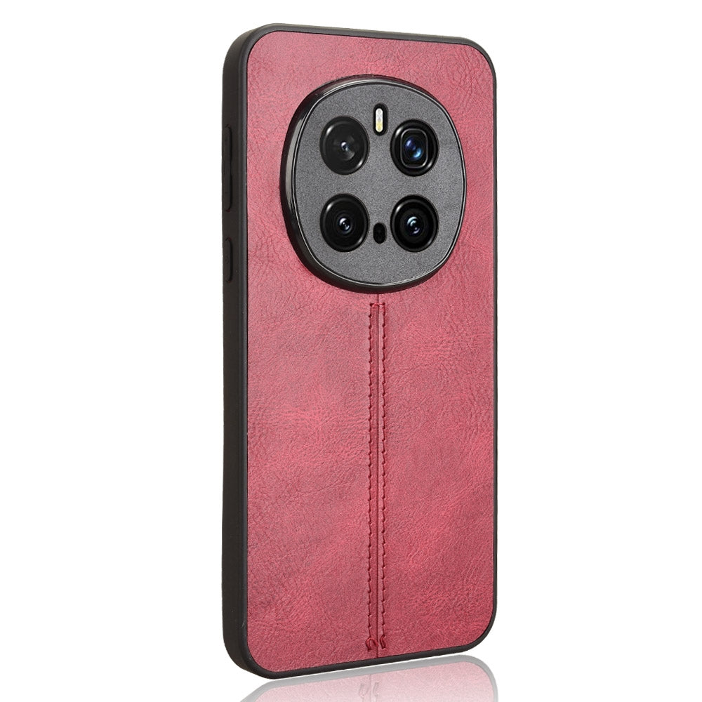 Honor Magic7 Pro Cow Pattern Sewing Back Cover Phone Case - Premium PU Leather Texture PC + TPU Shockproof Protective Case, Scratch Resistant Slim Lightweight Anti-Fingerprint Full Coverage Mobile Cover