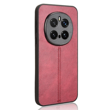 Honor Magic7 Pro Cow Pattern Sewing Back Cover Phone Case - Premium PU Leather Texture PC + TPU Shockproof Protective Case, Scratch Resistant Slim Lightweight Anti-Fingerprint Full Coverage Mobile Cover