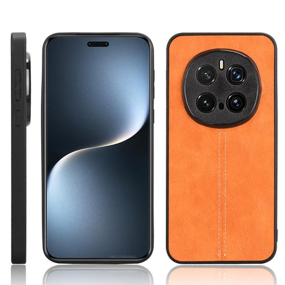 Honor Magic7 Pro Cow Pattern Sewing Back Cover Phone Case - Premium PU Leather Texture PC + TPU Shockproof Protective Case, Scratch Resistant Slim Lightweight Anti-Fingerprint Full Coverage Mobile Cover