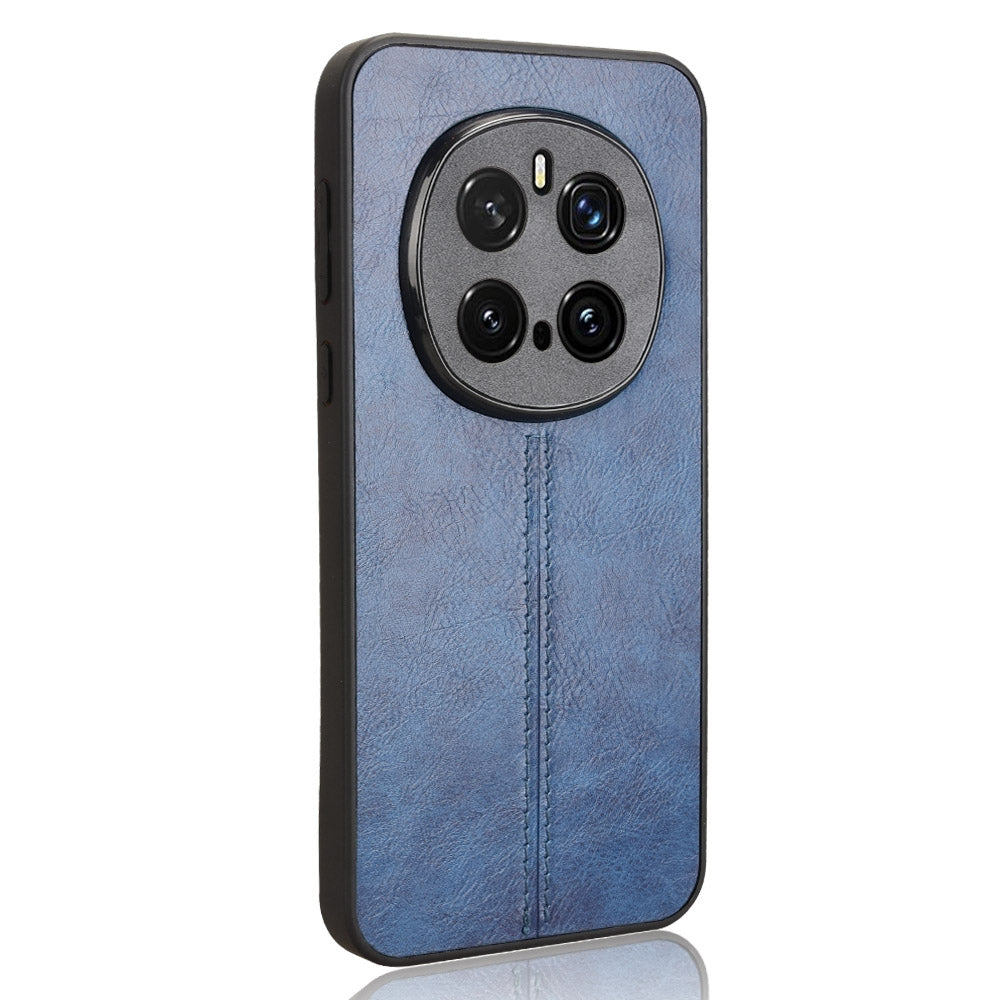 Honor Magic7 Pro Cow Pattern Sewing Back Cover Phone Case - Premium PU Leather Texture PC + TPU Shockproof Protective Case, Scratch Resistant Slim Lightweight Anti-Fingerprint Full Coverage Mobile Cover