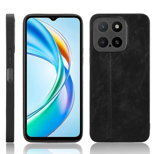 Honor X5b Cow Pattern Sewing Back Cover Phone Case - Premium PU Leather Texture PC + TPU Shockproof Protective Case, Scratch Resistant Slim Lightweight Anti-Fingerprint Full Coverage Mobile Cover