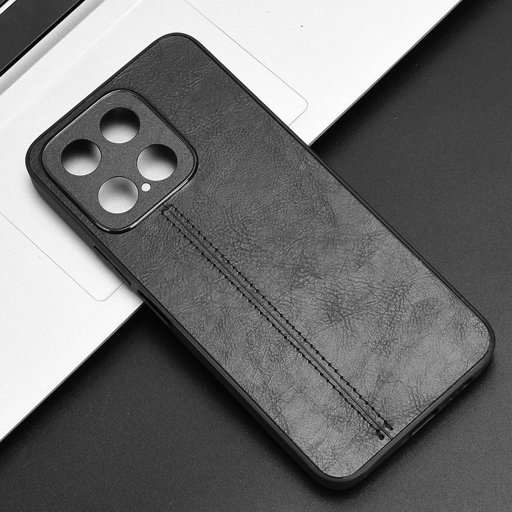 Honor X5b Cow Pattern Sewing Back Cover Phone Case - Premium PU Leather Texture PC + TPU Shockproof Protective Case, Scratch Resistant Slim Lightweight Anti-Fingerprint Full Coverage Mobile Cover
