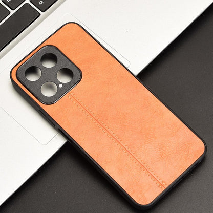 Honor X5b Plus Cow Pattern Sewing Back Cover Phone Case - Premium PU Leather Texture PC + TPU Shockproof Protective Case, Scratch Resistant Slim Lightweight Anti-Fingerprint Full Coverage Mobile Cover
