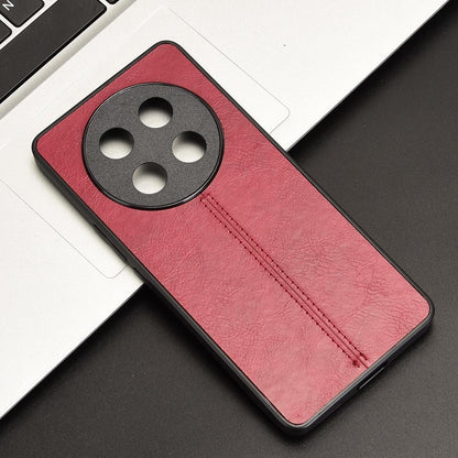 Honor Magic7 Lite Cow Pattern Sewing Back Cover Phone Case - Premium PU Leather Texture PC + TPU Shockproof Protective Case, Scratch Resistant Slim Lightweight Anti-Fingerprint Full Coverage Mobile Cover