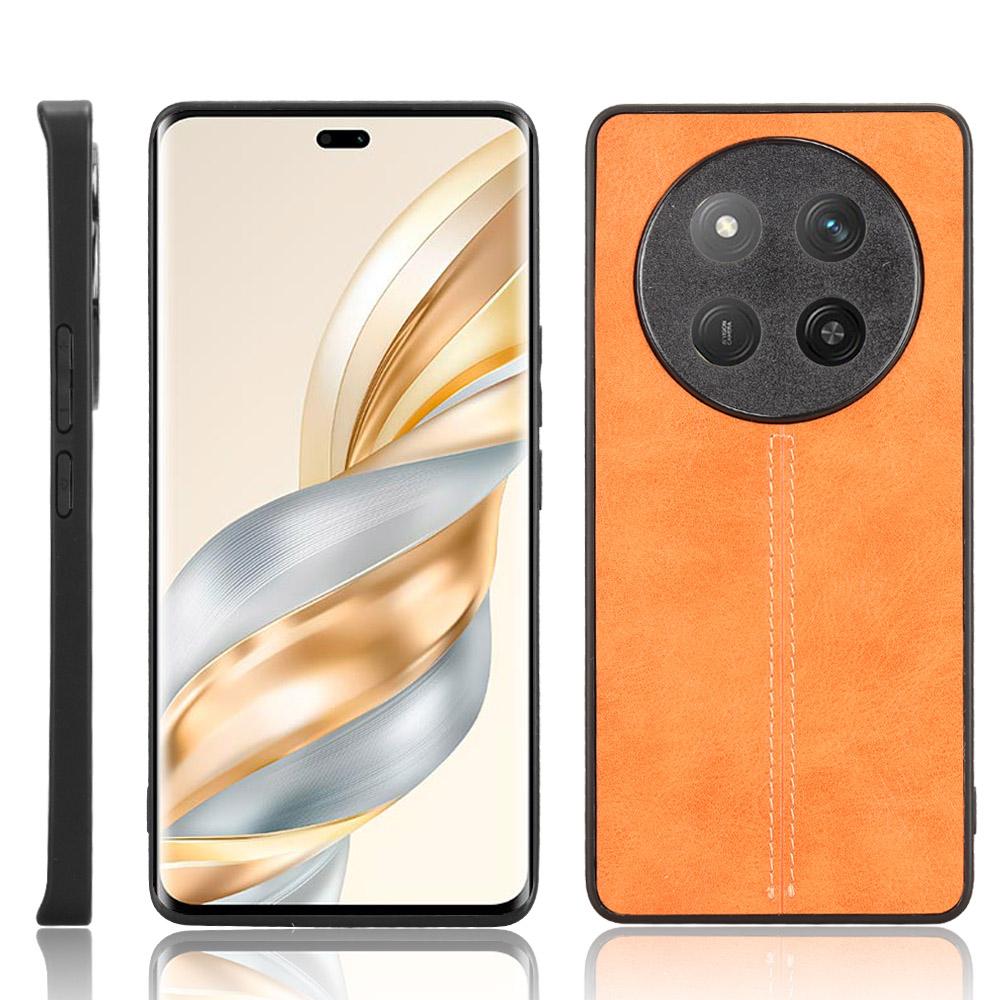 Honor X60 Pro Cow Pattern Sewing Back Cover Phone Case - Premium PU Leather Texture PC + TPU Shockproof Protective Case, Scratch Resistant Slim Lightweight Anti-Fingerprint Full Coverage Mobile Cover