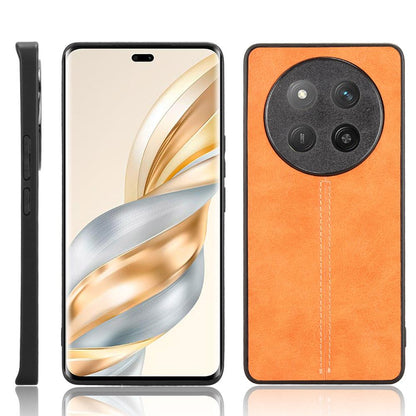 Honor X60 Pro Cow Pattern Sewing Back Cover Phone Case - Premium PU Leather Texture PC + TPU Shockproof Protective Case, Scratch Resistant Slim Lightweight Anti-Fingerprint Full Coverage Mobile Cover