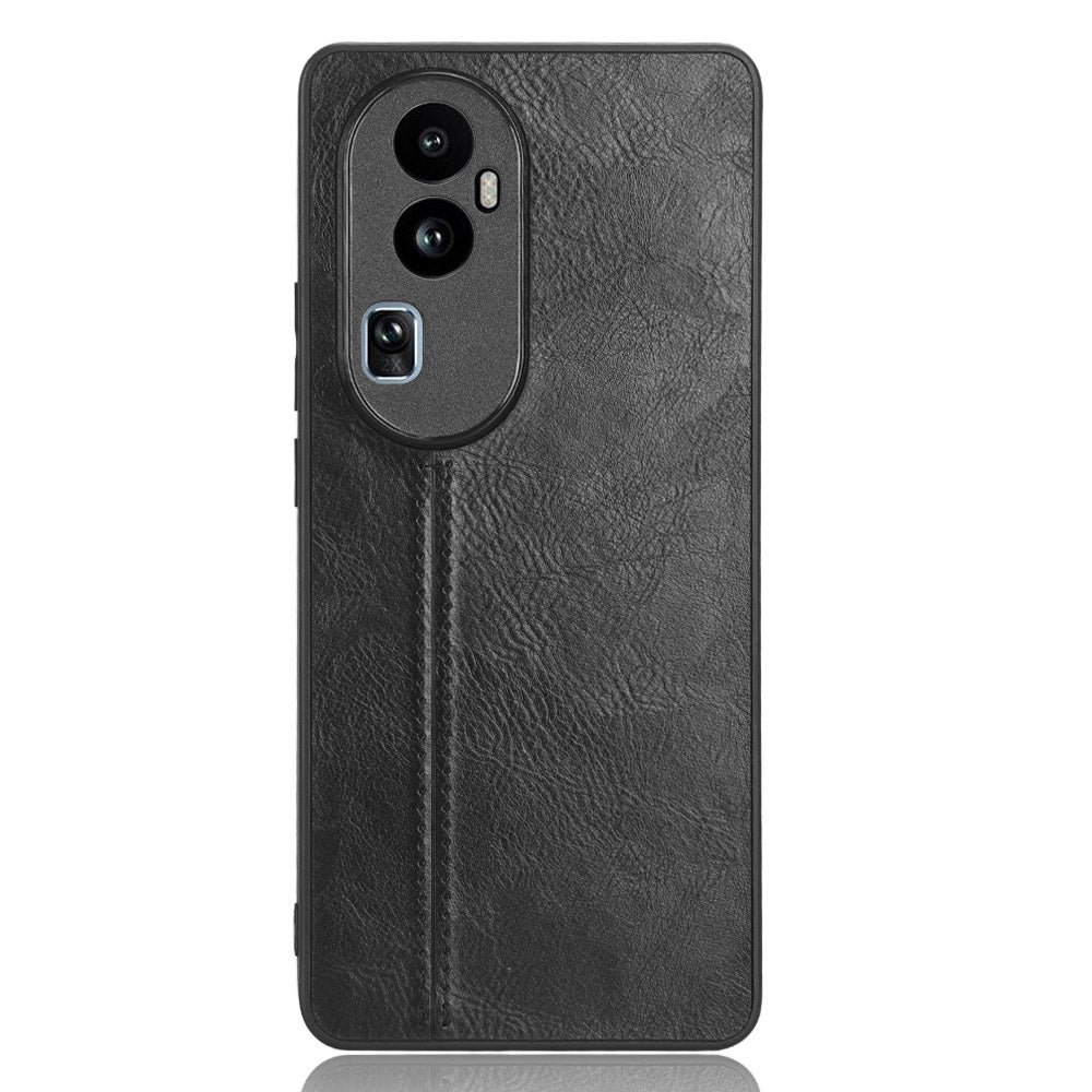 OPPO Reno 10 Pro 5G Cow Pattern Sewing Back Cover Phone Case - Premium PU Leather Texture PC + TPU Shockproof Protective Case, Scratch Resistant Slim Lightweight Anti-Fingerprint Full Coverage Mobile Cover