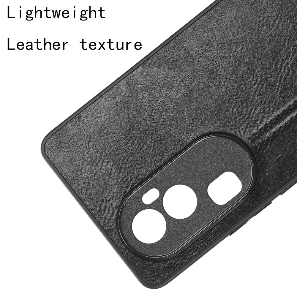OPPO Reno 10 Pro 5G Cow Pattern Sewing Back Cover Phone Case - Premium PU Leather Texture PC + TPU Shockproof Protective Case, Scratch Resistant Slim Lightweight Anti-Fingerprint Full Coverage Mobile Cover