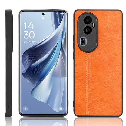 OPPO Reno 10 Pro 5G Cow Pattern Sewing Back Cover Phone Case - Premium PU Leather Texture PC + TPU Shockproof Protective Case, Scratch Resistant Slim Lightweight Anti-Fingerprint Full Coverage Mobile Cover