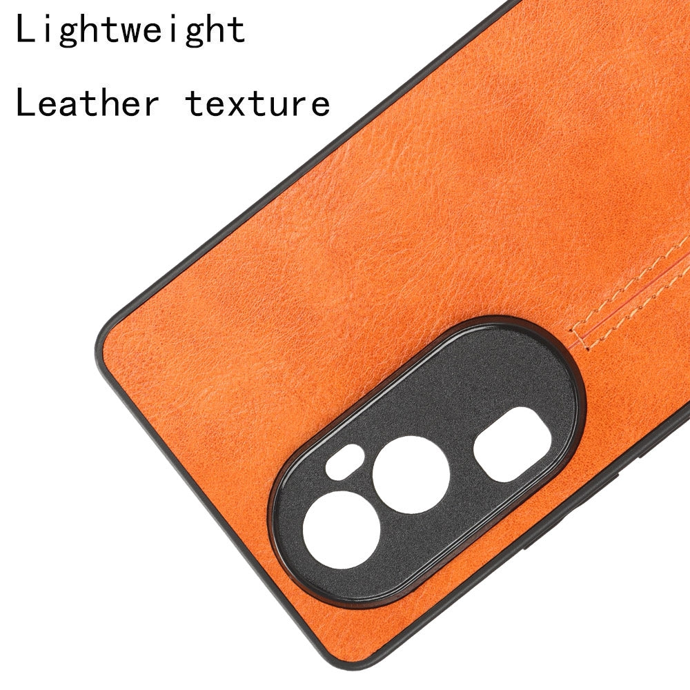 OPPO Reno 10 Pro 5G Cow Pattern Sewing Back Cover Phone Case - Premium PU Leather Texture PC + TPU Shockproof Protective Case, Scratch Resistant Slim Lightweight Anti-Fingerprint Full Coverage Mobile Cover