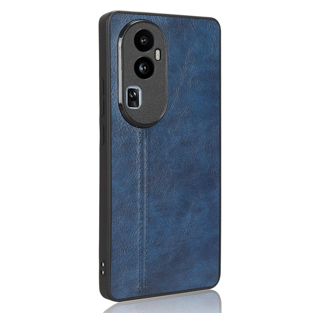 OPPO Reno 10 Pro 5G Cow Pattern Sewing Back Cover Phone Case - Premium PU Leather Texture PC + TPU Shockproof Protective Case, Scratch Resistant Slim Lightweight Anti-Fingerprint Full Coverage Mobile Cover