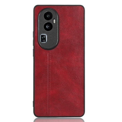 OPPO Reno 10 5G Cow Pattern Sewing Back Cover Phone Case - Premium PU Leather Texture PC + TPU Shockproof Protective Case, Scratch Resistant Slim Lightweight Anti-Fingerprint Full Coverage Mobile Cover