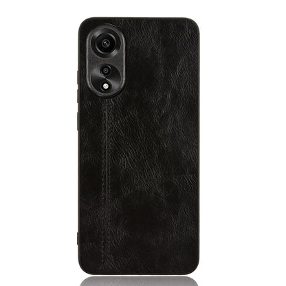 OPPO A78 4G Cow Pattern Sewing Back Cover Phone Case - Premium PU Leather Texture PC + TPU Shockproof Protective Case, Scratch Resistant Slim Lightweight Anti-Fingerprint Full Coverage Mobile Cover