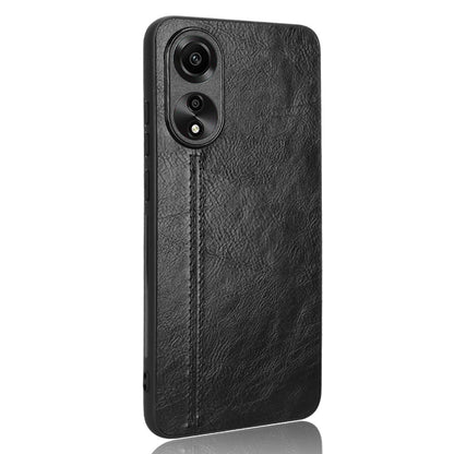 OPPO A78 4G Cow Pattern Sewing Back Cover Phone Case - Premium PU Leather Texture PC + TPU Shockproof Protective Case, Scratch Resistant Slim Lightweight Anti-Fingerprint Full Coverage Mobile Cover