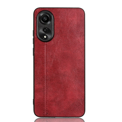 OPPO A78 4G Cow Pattern Sewing Back Cover Phone Case - Premium PU Leather Texture PC + TPU Shockproof Protective Case, Scratch Resistant Slim Lightweight Anti-Fingerprint Full Coverage Mobile Cover