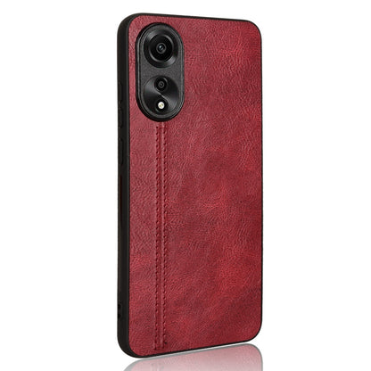 OPPO A78 4G Cow Pattern Sewing Back Cover Phone Case - Premium PU Leather Texture PC + TPU Shockproof Protective Case, Scratch Resistant Slim Lightweight Anti-Fingerprint Full Coverage Mobile Cover