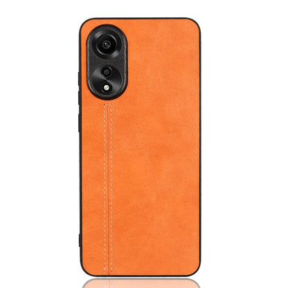 OPPO A78 4G Cow Pattern Sewing Back Cover Phone Case - Premium PU Leather Texture PC + TPU Shockproof Protective Case, Scratch Resistant Slim Lightweight Anti-Fingerprint Full Coverage Mobile Cover