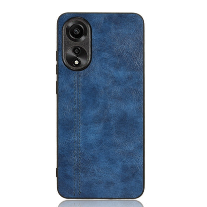 OPPO A78 4G Cow Pattern Sewing Back Cover Phone Case - Premium PU Leather Texture PC + TPU Shockproof Protective Case, Scratch Resistant Slim Lightweight Anti-Fingerprint Full Coverage Mobile Cover