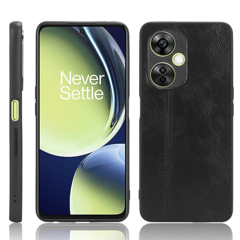 OPPO K11 5G Cow Pattern Sewing Back Cover Phone Case - Premium PU Leather Texture PC + TPU Shockproof Protective Case, Scratch Resistant Slim Lightweight Anti-Fingerprint Full Coverage Mobile Cover