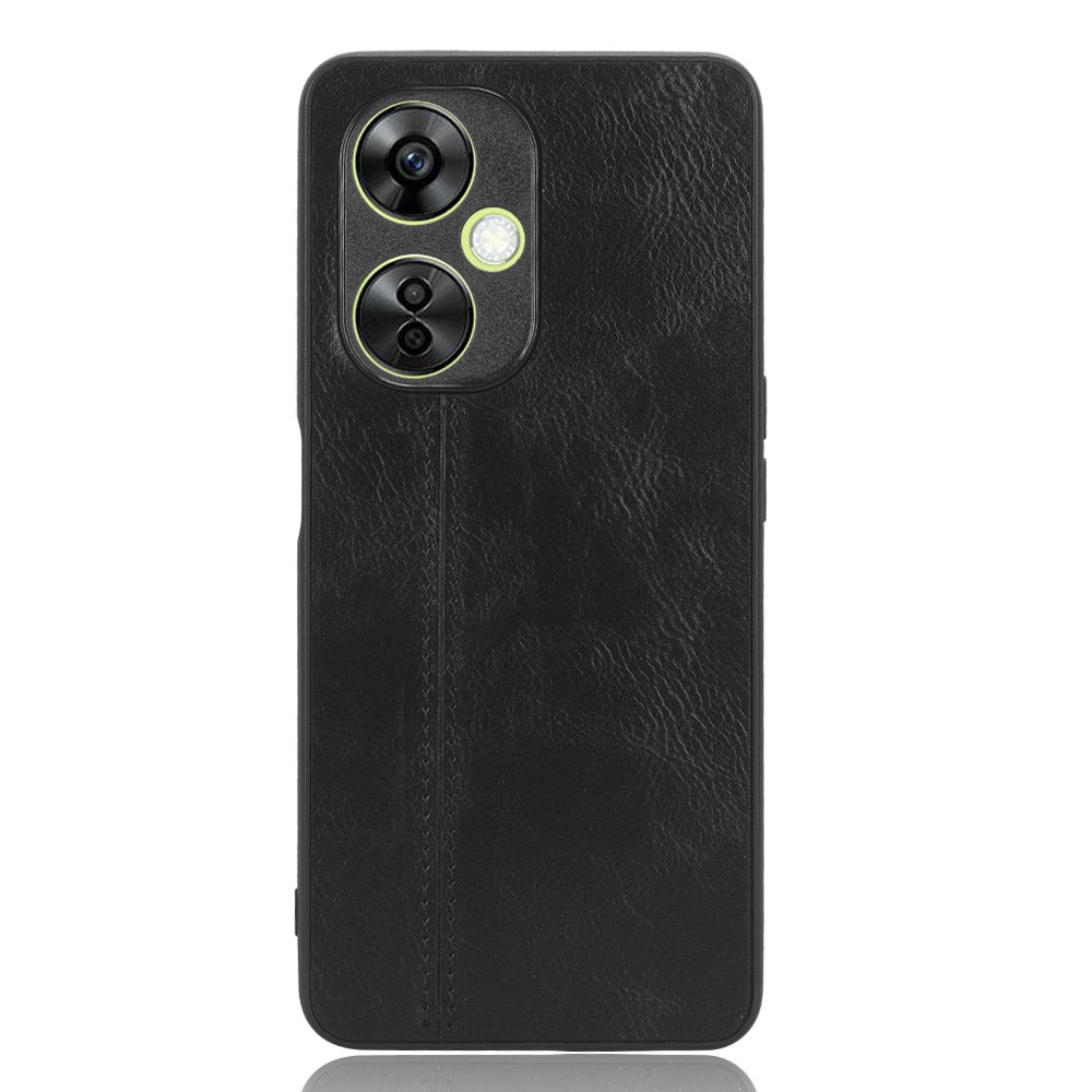 OPPO K11 5G Cow Pattern Sewing Back Cover Phone Case - Premium PU Leather Texture PC + TPU Shockproof Protective Case, Scratch Resistant Slim Lightweight Anti-Fingerprint Full Coverage Mobile Cover