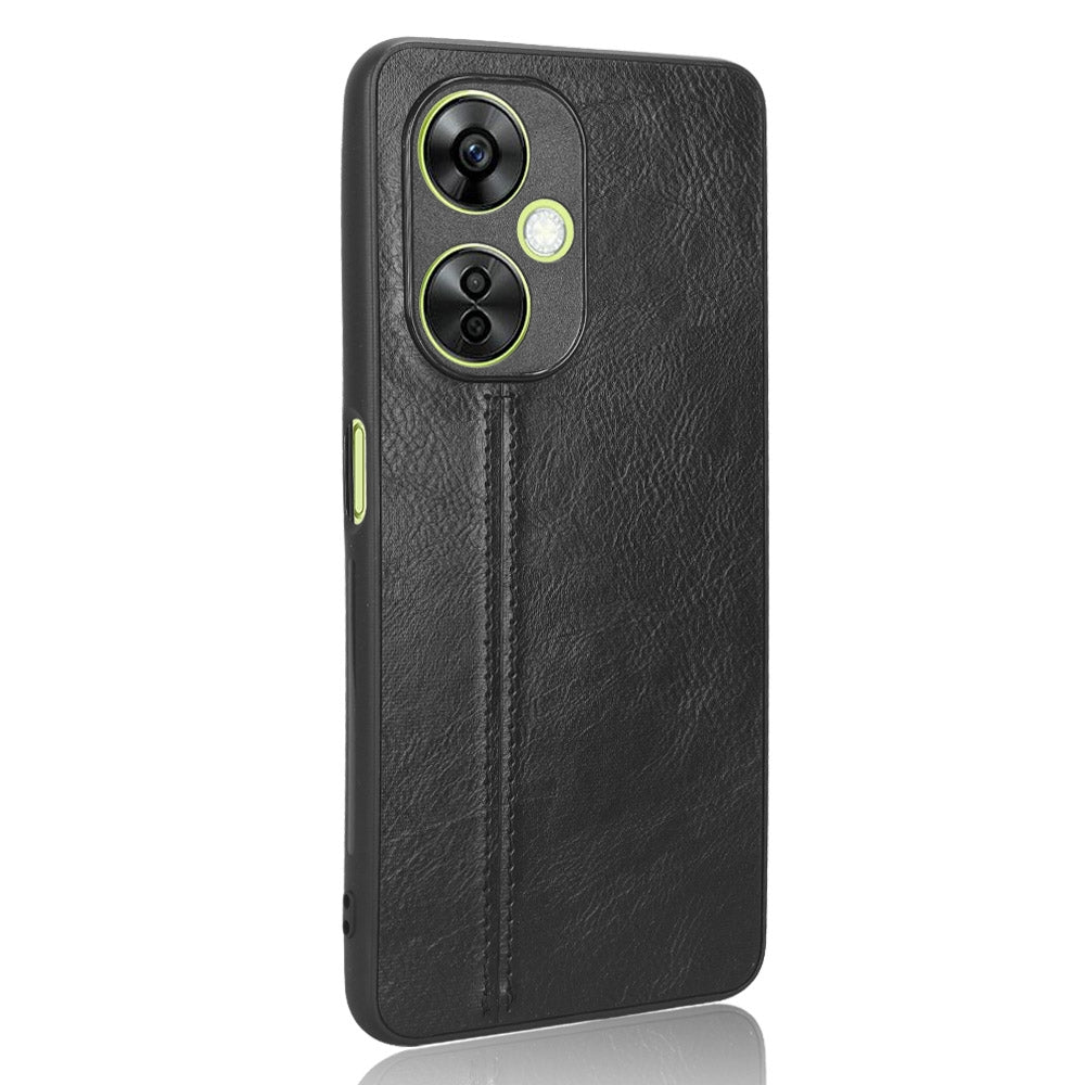 OPPO K11 5G Cow Pattern Sewing Back Cover Phone Case - Premium PU Leather Texture PC + TPU Shockproof Protective Case, Scratch Resistant Slim Lightweight Anti-Fingerprint Full Coverage Mobile Cover