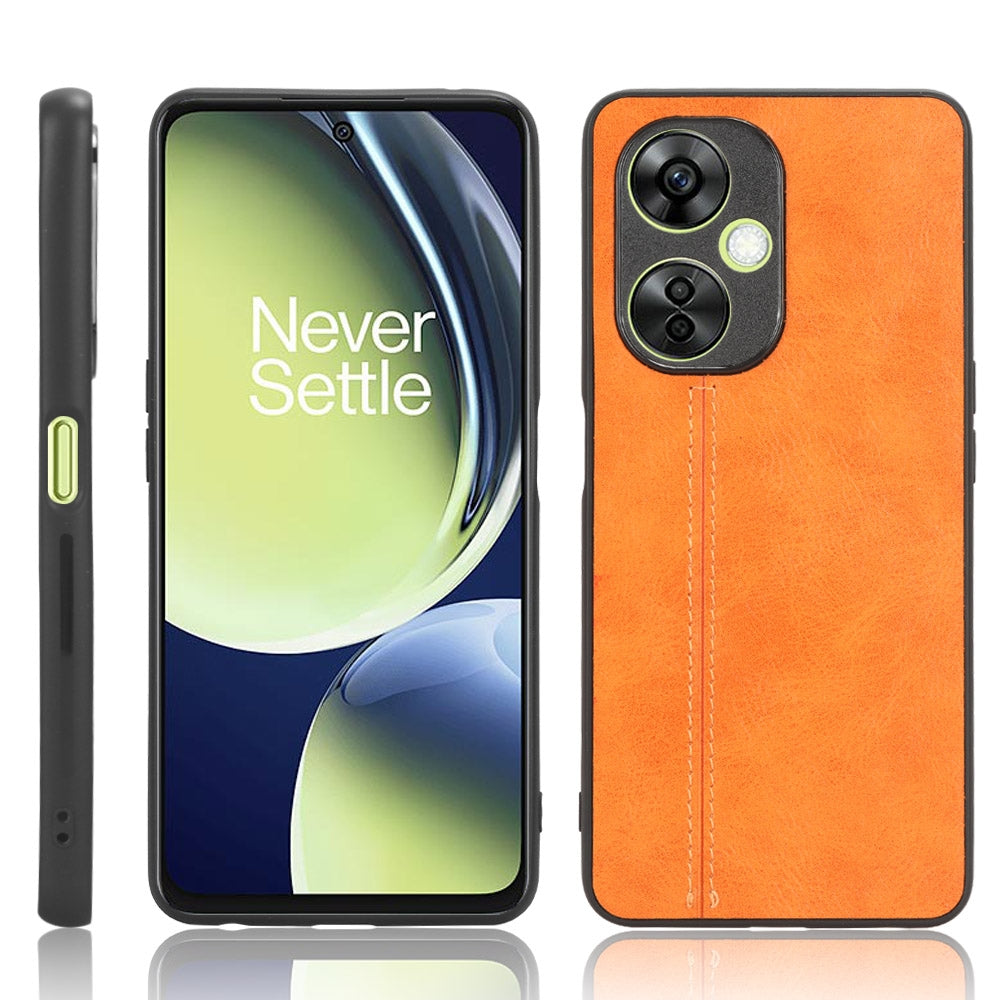 OPPO K11 5G Cow Pattern Sewing Back Cover Phone Case - Premium PU Leather Texture PC + TPU Shockproof Protective Case, Scratch Resistant Slim Lightweight Anti-Fingerprint Full Coverage Mobile Cover
