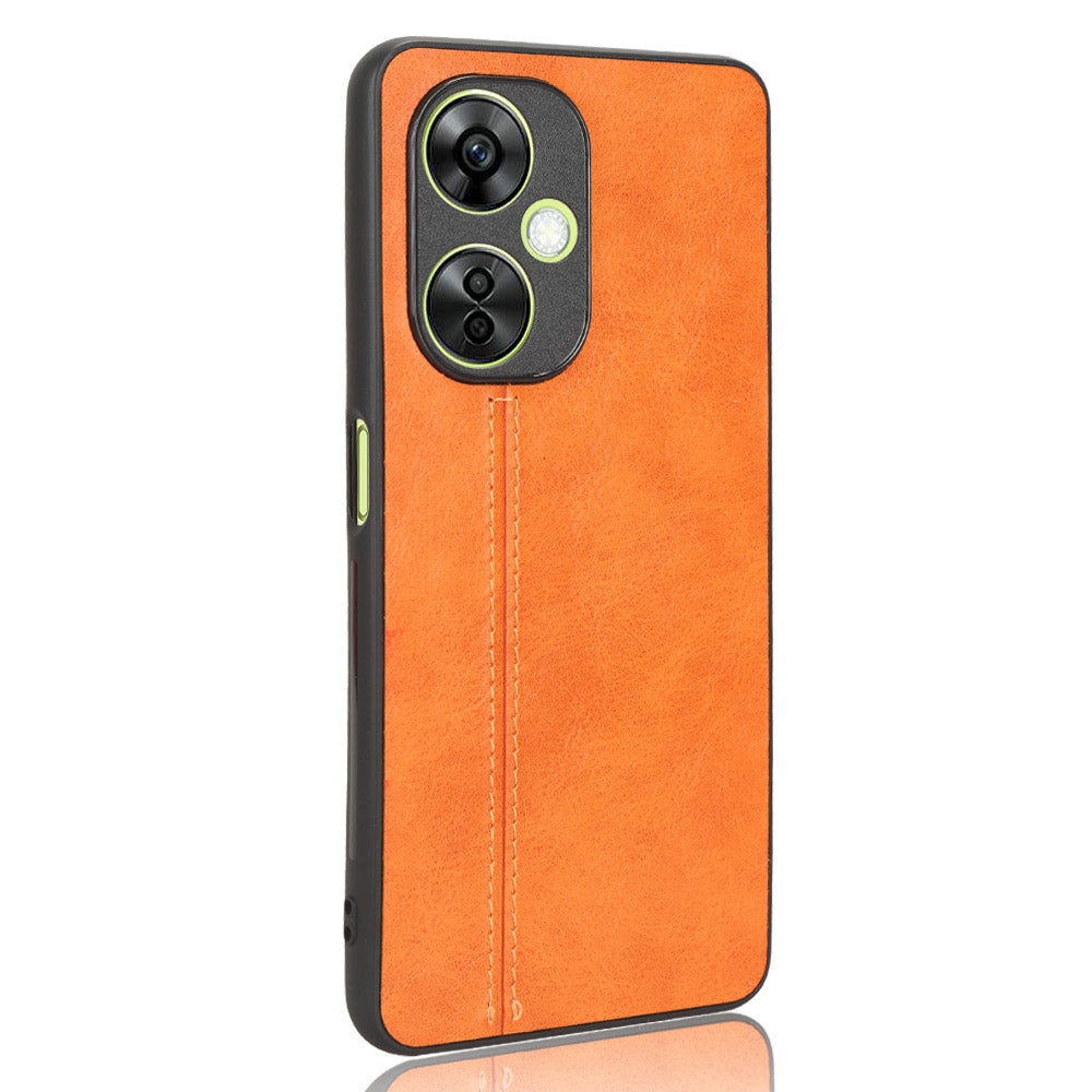 OPPO K11 5G Cow Pattern Sewing Back Cover Phone Case - Premium PU Leather Texture PC + TPU Shockproof Protective Case, Scratch Resistant Slim Lightweight Anti-Fingerprint Full Coverage Mobile Cover