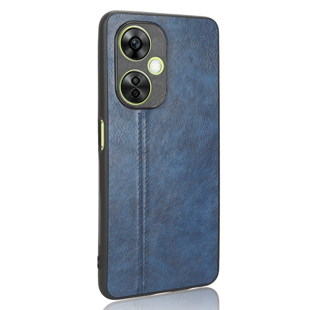 OPPO K11 5G Cow Pattern Sewing Back Cover Phone Case - Premium PU Leather Texture PC + TPU Shockproof Protective Case, Scratch Resistant Slim Lightweight Anti-Fingerprint Full Coverage Mobile Cover