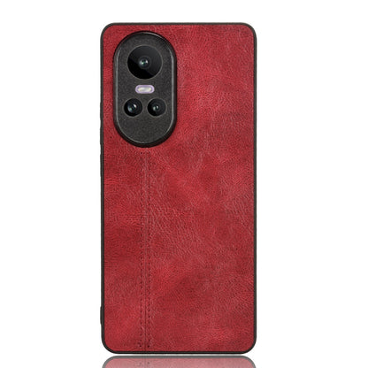 OPPO Reno10 Pro 5G Cow Pattern Sewing Back Cover Phone Case - Premium PU Leather Texture PC + TPU Shockproof Protective Case, Scratch Resistant Slim Lightweight Anti-Fingerprint Full Coverage Mobile Cover