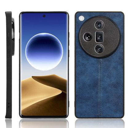 OPPO Find X7 Ultra Cow Pattern Sewing Back Cover Phone Case - Premium PU Leather Texture PC + TPU Shockproof Protective Case, Scratch Resistant Slim Lightweight Anti-Fingerprint Full Coverage Mobile Cover