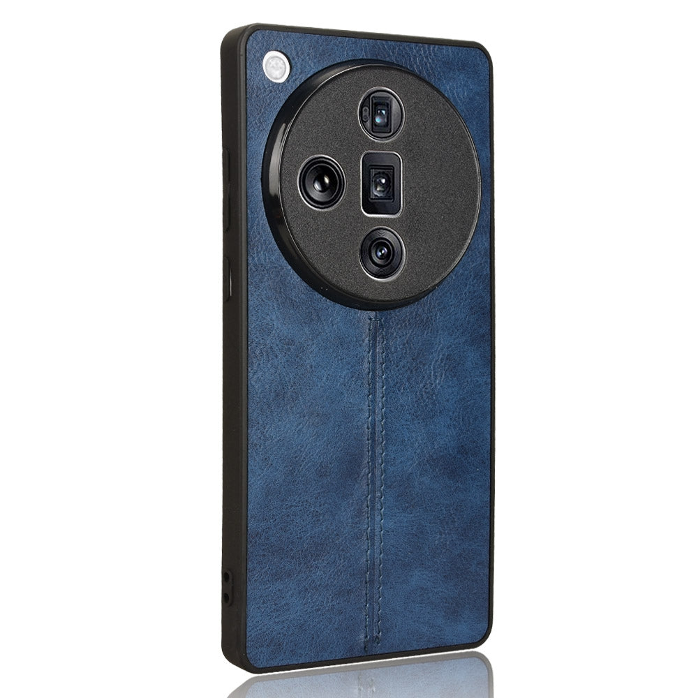 OPPO Find X7 Ultra Cow Pattern Sewing Back Cover Phone Case - Premium PU Leather Texture PC + TPU Shockproof Protective Case, Scratch Resistant Slim Lightweight Anti-Fingerprint Full Coverage Mobile Cover