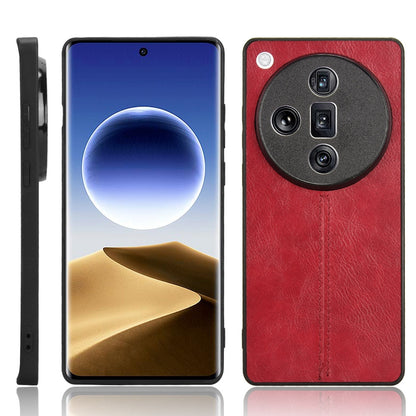 OPPO Find X7 Cow Pattern Sewing Back Cover Phone Case - Premium PU Leather Texture PC + TPU Shockproof Protective Case, Scratch Resistant Slim Lightweight Anti-Fingerprint Full Coverage Mobile Cover