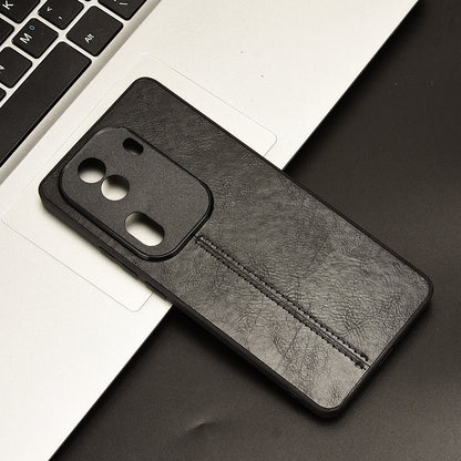 OPPO Reno11 Pro Cow Pattern Sewing Back Cover Phone Case - Premium PU Leather Texture PC + TPU Shockproof Protective Case, Scratch Resistant Slim Lightweight Anti-Fingerprint Full Coverage Mobile Cover