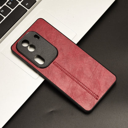 OPPO Reno11 Pro Cow Pattern Sewing Back Cover Phone Case - Premium PU Leather Texture PC + TPU Shockproof Protective Case, Scratch Resistant Slim Lightweight Anti-Fingerprint Full Coverage Mobile Cover