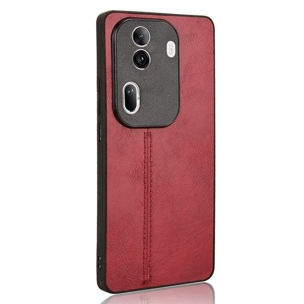 OPPO Reno11 Pro Cow Pattern Sewing Back Cover Phone Case - Premium PU Leather Texture PC + TPU Shockproof Protective Case, Scratch Resistant Slim Lightweight Anti-Fingerprint Full Coverage Mobile Cover