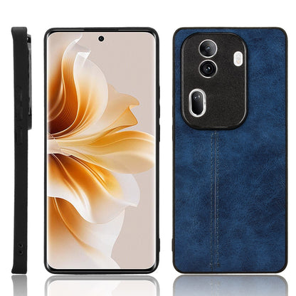 OPPO Reno11 Pro Cow Pattern Sewing Back Cover Phone Case - Premium PU Leather Texture PC + TPU Shockproof Protective Case, Scratch Resistant Slim Lightweight Anti-Fingerprint Full Coverage Mobile Cover