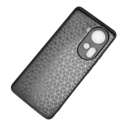 OPPO Reno11 5G Cow Pattern Sewing Back Cover Phone Case - Premium PU Leather Texture PC + TPU Shockproof Protective Case, Scratch Resistant Slim Lightweight Anti-Fingerprint Full Coverage Mobile Cover