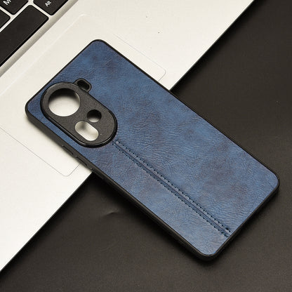 OPPO Reno11 5G Cow Pattern Sewing Back Cover Phone Case - Premium PU Leather Texture PC + TPU Shockproof Protective Case, Scratch Resistant Slim Lightweight Anti-Fingerprint Full Coverage Mobile Cover