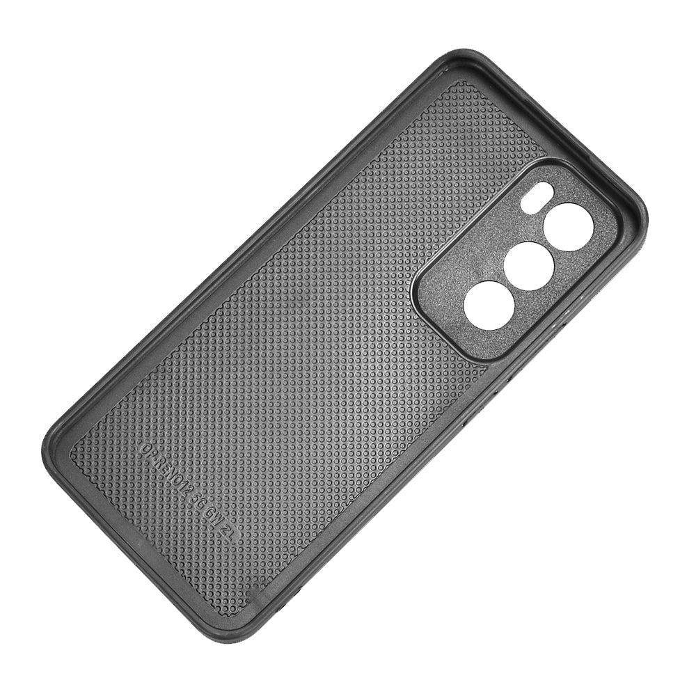 OPPO Reno12 Pro 5G Cow Pattern Sewing Back Cover Phone Case - Premium PU Leather Texture PC + TPU Shockproof Protective Case, Scratch Resistant Slim Lightweight Anti-Fingerprint Full Coverage Mobile Cover