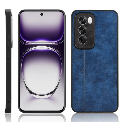 OPPO Reno12 Pro 5G Cow Pattern Sewing Back Cover Phone Case - Premium PU Leather Texture PC + TPU Shockproof Protective Case, Scratch Resistant Slim Lightweight Anti-Fingerprint Full Coverage Mobile Cover