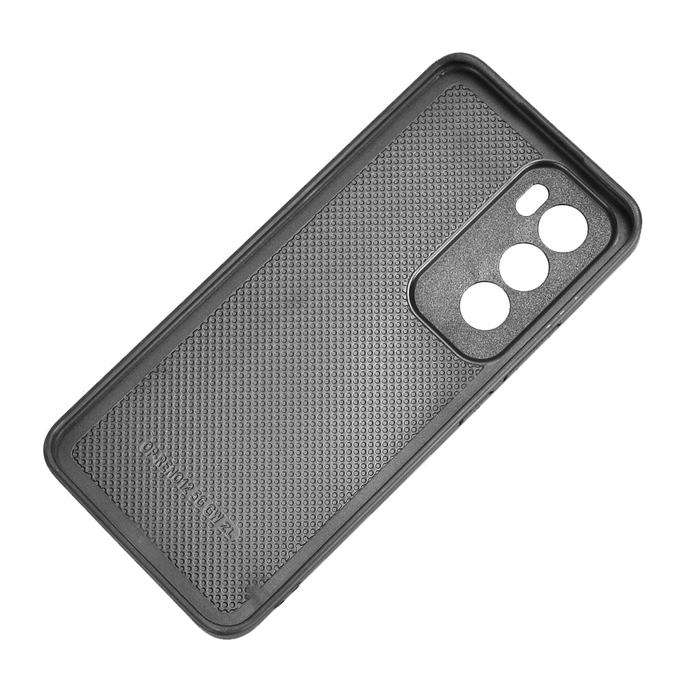 OPPO Reno12 5G Cow Pattern Sewing Back Cover Phone Case - Premium PU Leather Texture PC + TPU Shockproof Protective Case, Scratch Resistant Slim Lightweight Anti-Fingerprint Full Coverage Mobile Cover