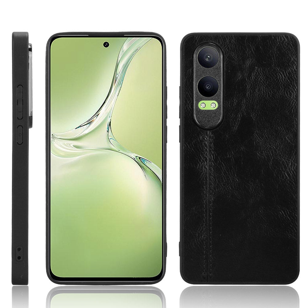 OPPO K12x Cow Pattern Sewing Back Cover Phone Case - Premium PU Leather Texture PC + TPU Shockproof Protective Case, Scratch Resistant Slim Lightweight Anti-Fingerprint Full Coverage Mobile Cover
